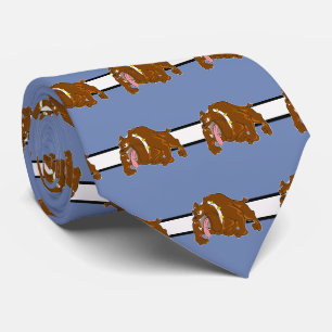 Cravate Bulldogs Équipe de sports Blue White Necktie