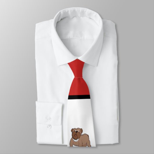 Cravate Bulldogs Équipe sportive Maroon White Necktie (Attaché)