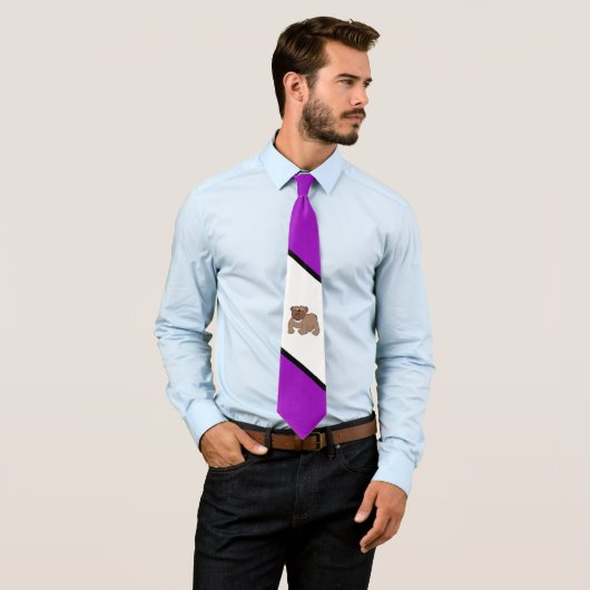 Cravate Bulldogs Équipe sportive Purple White Necktie (En situation)