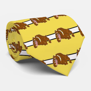 Cravate Bulldogs Équipe sportive Yellow White Necktie