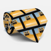 Cravate Bulldozer jaune avec noir (Roulé)