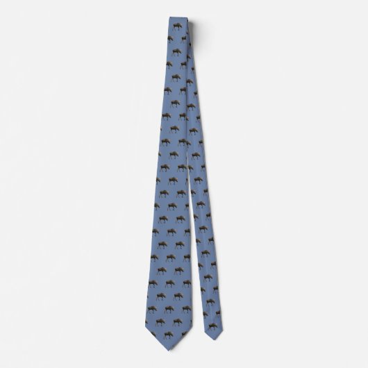 Cravate Bulle solitaire motif d'orignal marchant lentement (Devant)