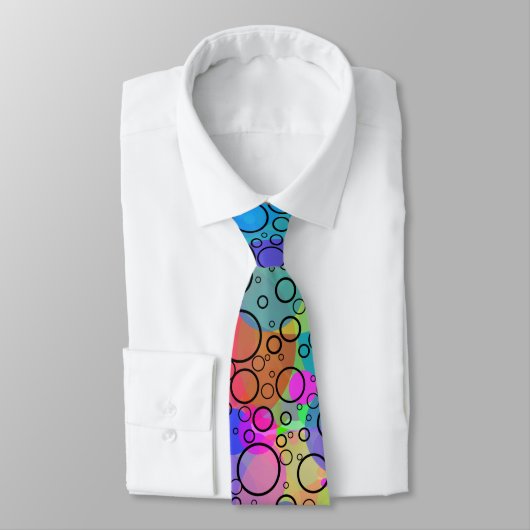 Cravate Bulles arc-en-ciel (Attaché)