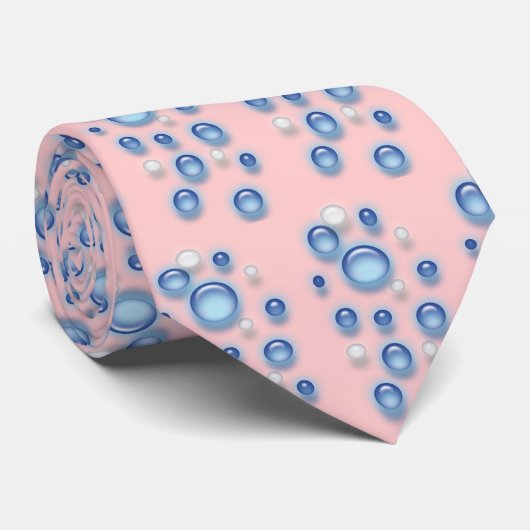 Cravate - Bulles bleues (Roulé)