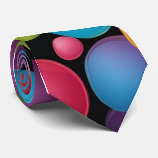Cravate bulles colorées (Roulé)
