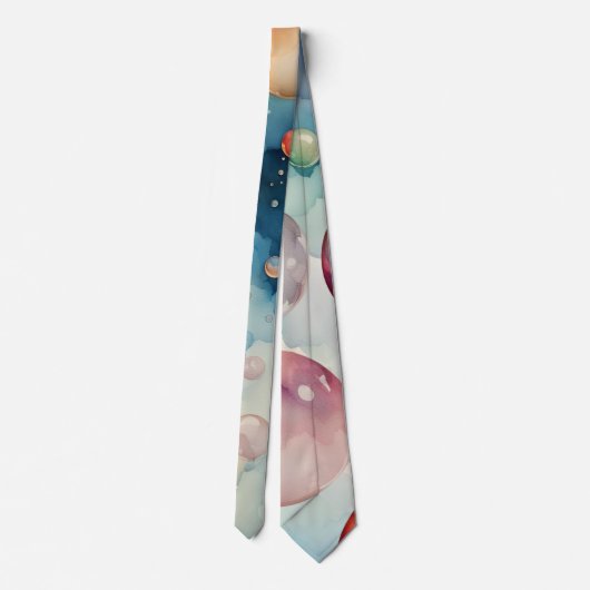 Cravate Bulles colorées Aquarelle Art (Dos)