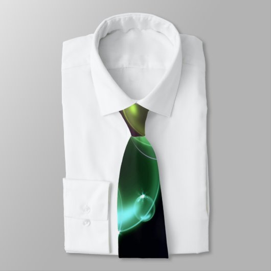 Cravate Bulles Colorées Sur Noir (Attaché)