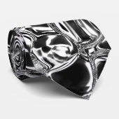 Cravate Bulles d'argent avec ton de verre ou de métal  (Roulé)