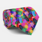 Cravate Bulles de couleur aquarelle motif (Roulé)