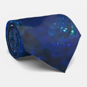 Cravate Bulles en verre bleu tombé (Roulé)