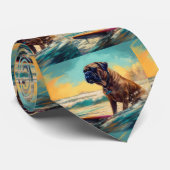 Cravate Bullmastiff Beach Surfing Peinture (Roulé)