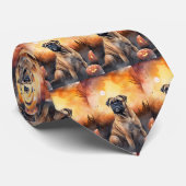 Cravate Bullmastiff d'Halloween avec la peur Citrouille (Roulé)