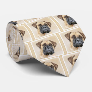 Cravate Bullmastiff Peinture - Joli chien d'origine art
