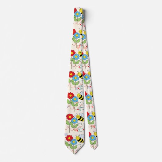 Cravate Bumble Abee Avec Fleurs Abee Aimer (Devant)