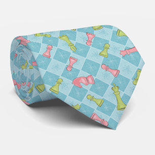 Cravate Bureau d'échecs Pastel Retro