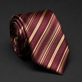 Cravate Burgundy and Gold Striped