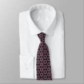 Cravate Burgundy and Gray Quilt Print Neck Tie (Attaché)