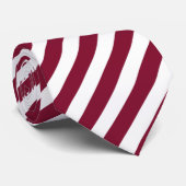 Cravate Burgundy et blanc rayures de bonbons (Roulé)