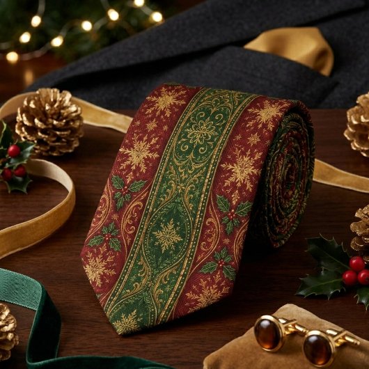 Cravate Burgundy & Forest Green Noël Régence