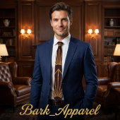 Cravate Burgundy & Gold Art Deco Geometric Pattern Formal 