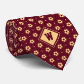 Cravate Burgundy Gold Futbol (Soccer) Ball Icon Necktie (Roulé)