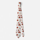Cravate Burgundy Red and White Floral Wedding Neck Tie (Devant)