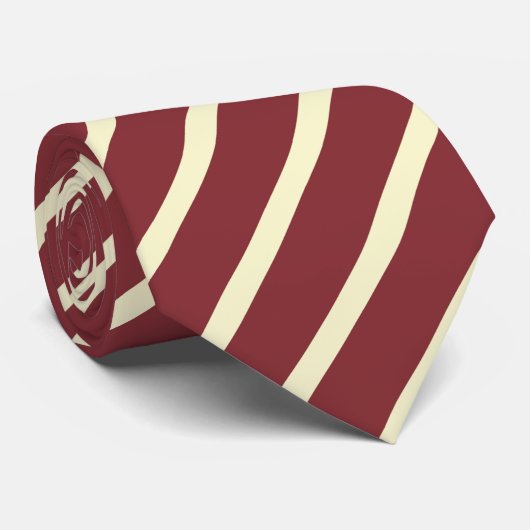 Cravate Burgundy riche et crème Motif diagonale (Roulé)