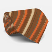 Cravate Burnt Orange & Chocolate Brown Diagonal Striped  (Roulé)
