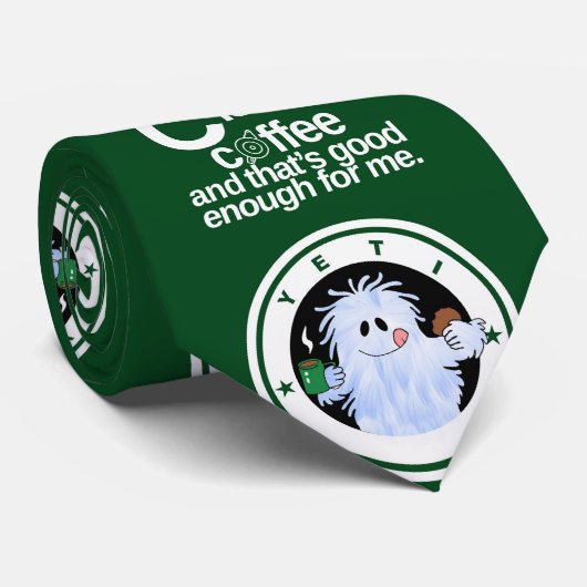 Cravate C est pour Café(Blanc) (Roulé)