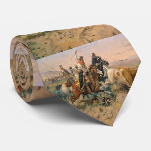 Cravate C M Russell Herbe Quitter Western Cowboy