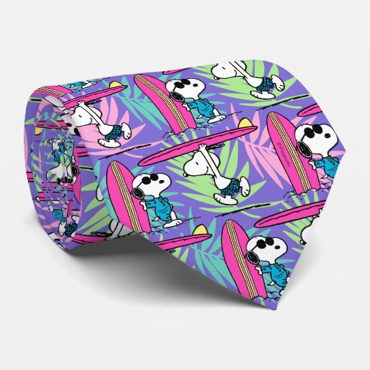 Cravate cacahuètes | Snoopy Purple Surf Motif (Roulé)