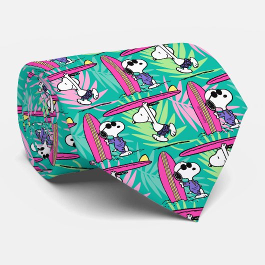 Cravate cacahuètes | Snoopy Turquoise Surf Motif (Roulé)