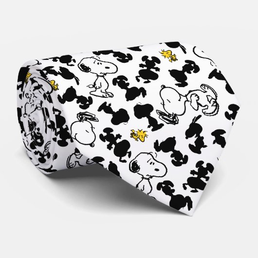 Cravate cacahuètes | Snoopy & Woodstock Shadow Motif (Roulé)