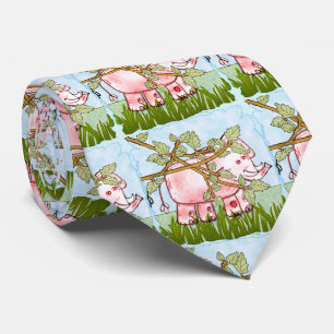 Cravate Cache d'éléphant rose