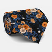 Cravate Caché en rose, orange et bleu (Roulé)
