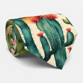 Cravate Cactus coloré aquarelle art (Roulé)