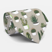 Cravate Cactus pour aquarelle et Succulent - beige (Roulé)