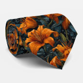 Cravate Cadeau artistique pour garçon d'honneur Lys (Roulé)