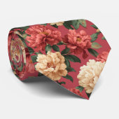 Cravate Cadeau audacieux de garçon d'honneur Paeonies (Roulé)