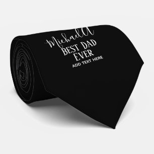 Cravate Cadeau DAD Personnalisé Classique Noir Blanc