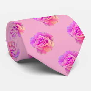 Cravate Cadeau de fête de faveur de motif floral rose rose