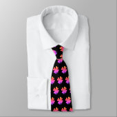 Cravate Cadeau de la Saint-Patrick Rose Shamrock Noir Fave (Attaché)