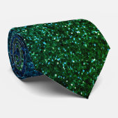 Cravate Cadeau de la Saint-Patrick Vert Paillettes Bleu Ar (Roulé)