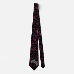 Cravate Cadeau de labyrinthe de jeu pour joueur rouge noir
