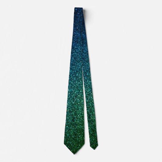 Cravate Cadeau de naissance de mariage de paillettes vert  (Devant)