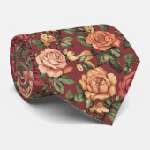 Cravate Cadeau de Noël Classique pour Petit Ami Fleur de R (Roulé)