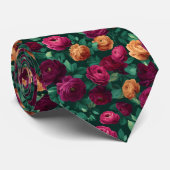 Cravate Cadeau de Noël mignon pour hommes Fleur de Ranuncu (Roulé)