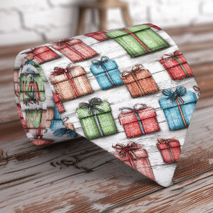 Cravate cadeau de Noël primitif rustique