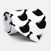 Cravate Cadeau de pharmacien de silhouette de mortier et (Roulé)