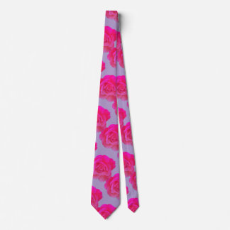 Cravate Cadeau de teinte violette moderne de rose florale